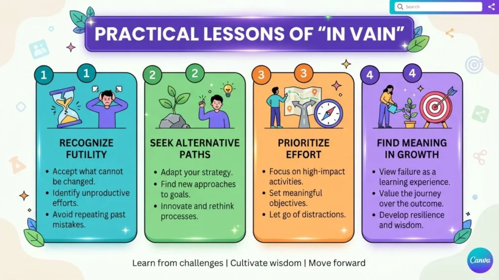 Practical Lessons of "In Vain"