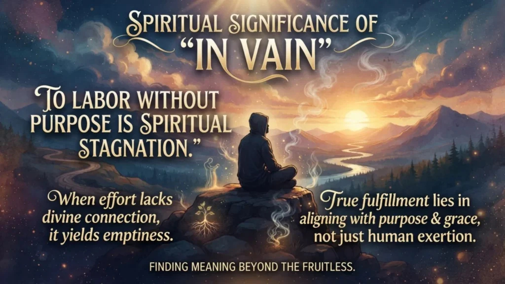 Spiritual Significance of "In Vain"