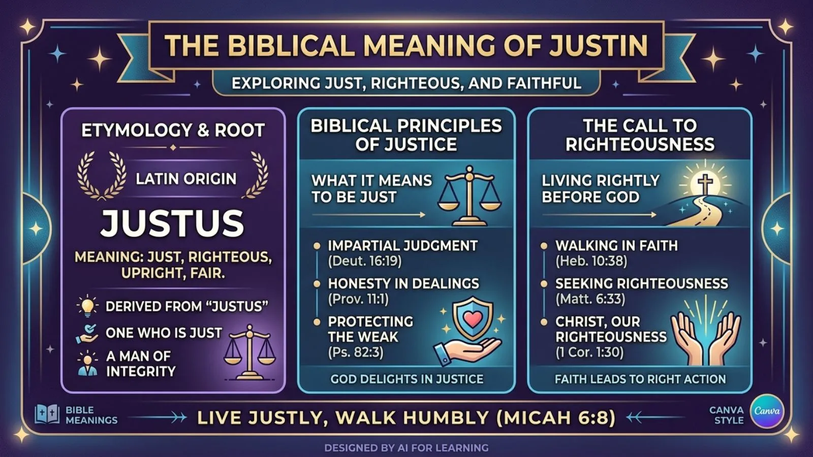 Justin Meaning in Bible: 