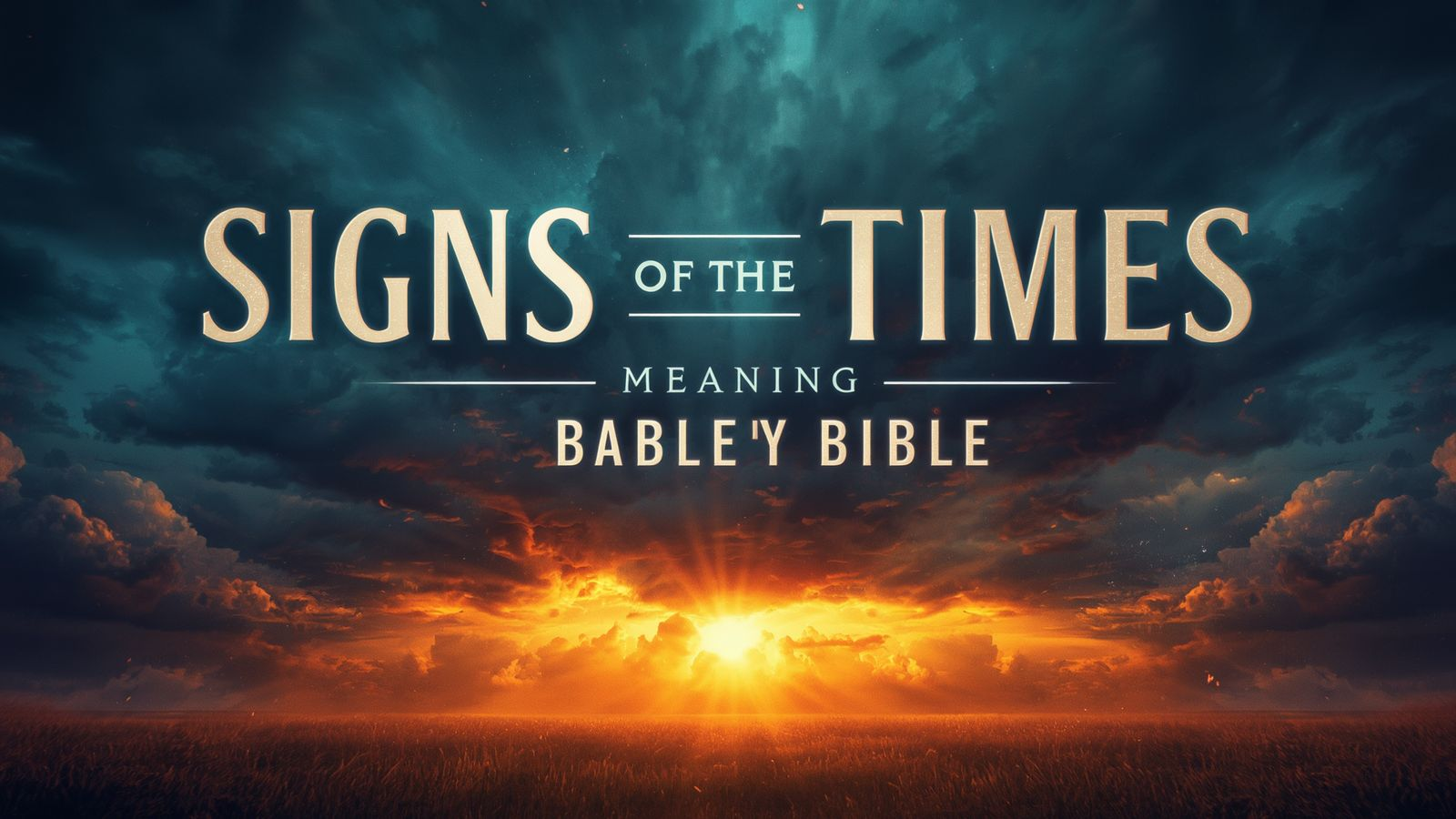 Signs of the Times Meaning Bible